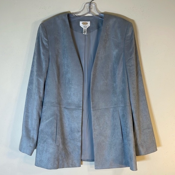 VINTAGE Talbots Faux Suede Open Front Jacket - Machine Washable. 12 - Picture 1 of 11
